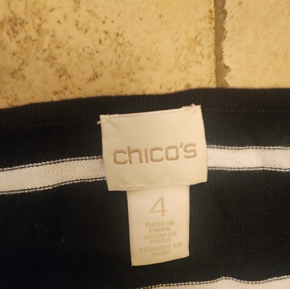 Chico's Striped Light Weight Sweater - Picture 2 of 5